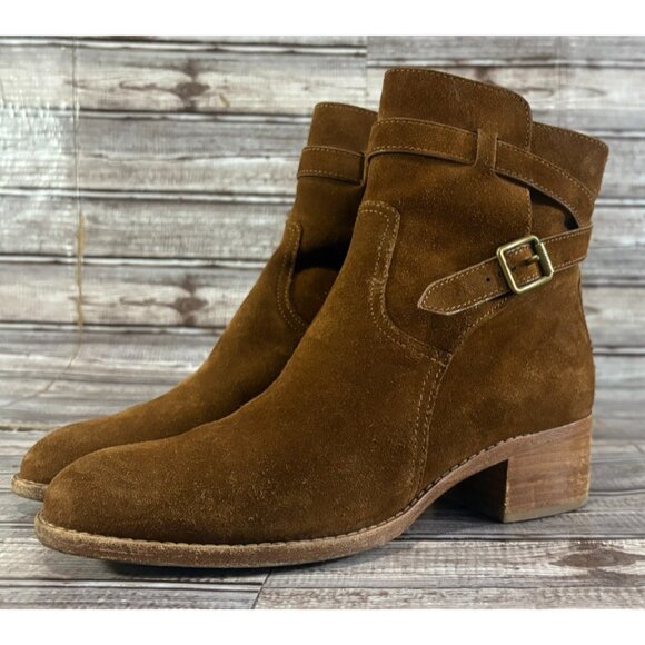 Polo Ralph Lauren Mollie suede Ankle Boots Black sz 7.5 B color Brown